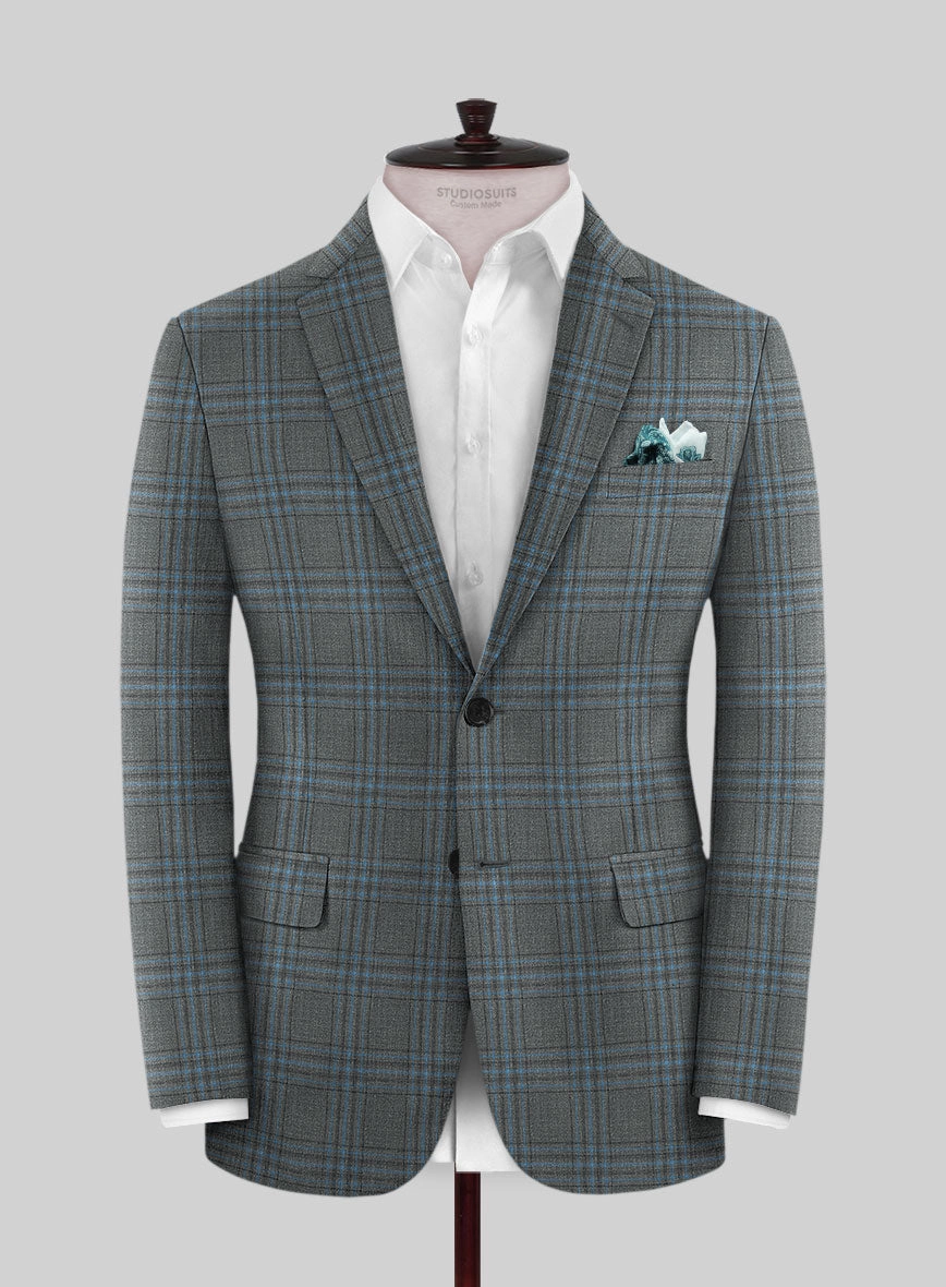 Italian Murano Livado Gray Wool Linen Silk Suit