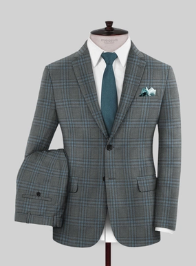 Italian Murano Livado Gray Wool Linen Silk Suit