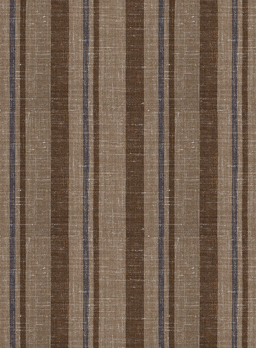Italian Murano Omini Stripe Wool Linen Silk Suit