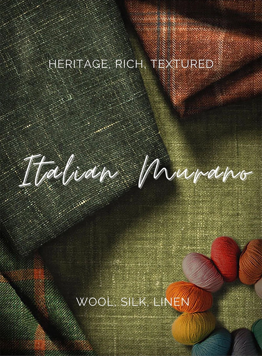 Italian Murano Omini Stripe Wool Linen Silk Suit