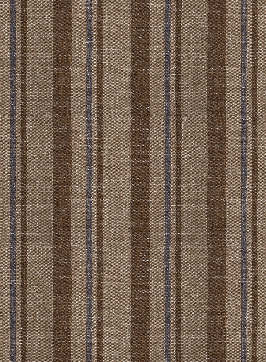 Italian Murano Omini Stripe Wool Linen Silk Suit
