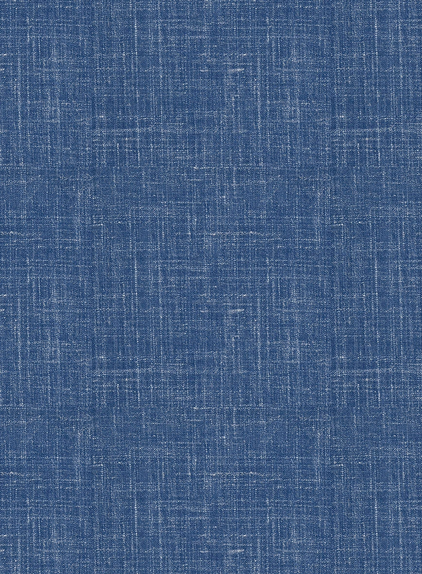 Italian Murano Portland Blue Wool Linen Suit
