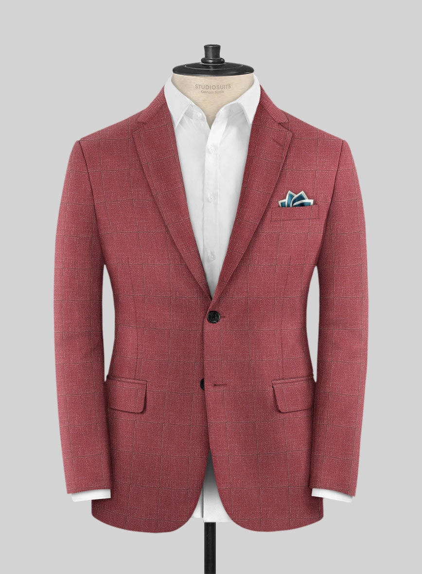 Italian Murano Radon Pink Wool Linen Silk Suit