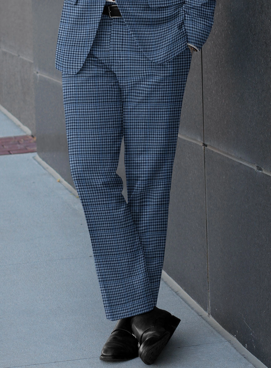 Italian Murano Ramesa Blue Wool Linen Silk Suit