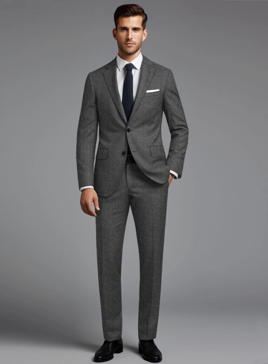 Italian Ombo Dark Gray Birdseye Flannel Suit