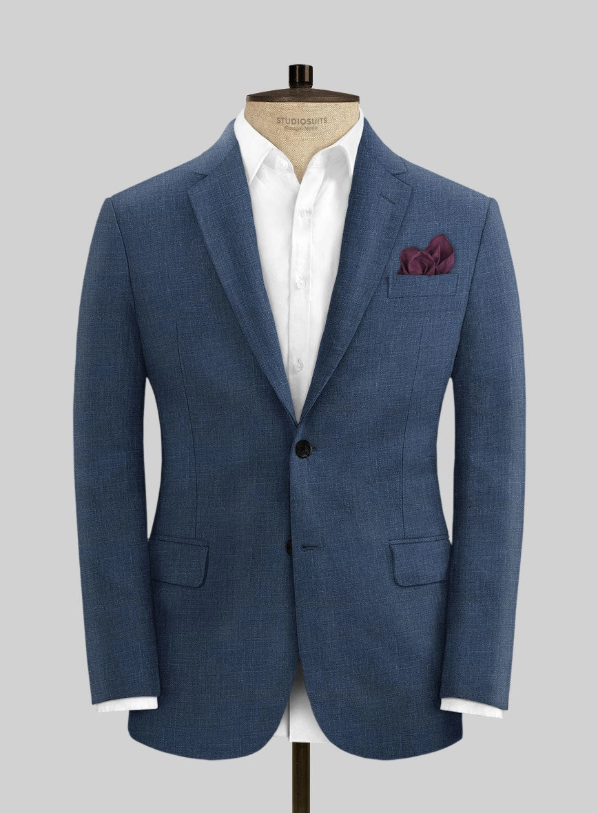 Italian Prato Indigo Blue Linen Suit