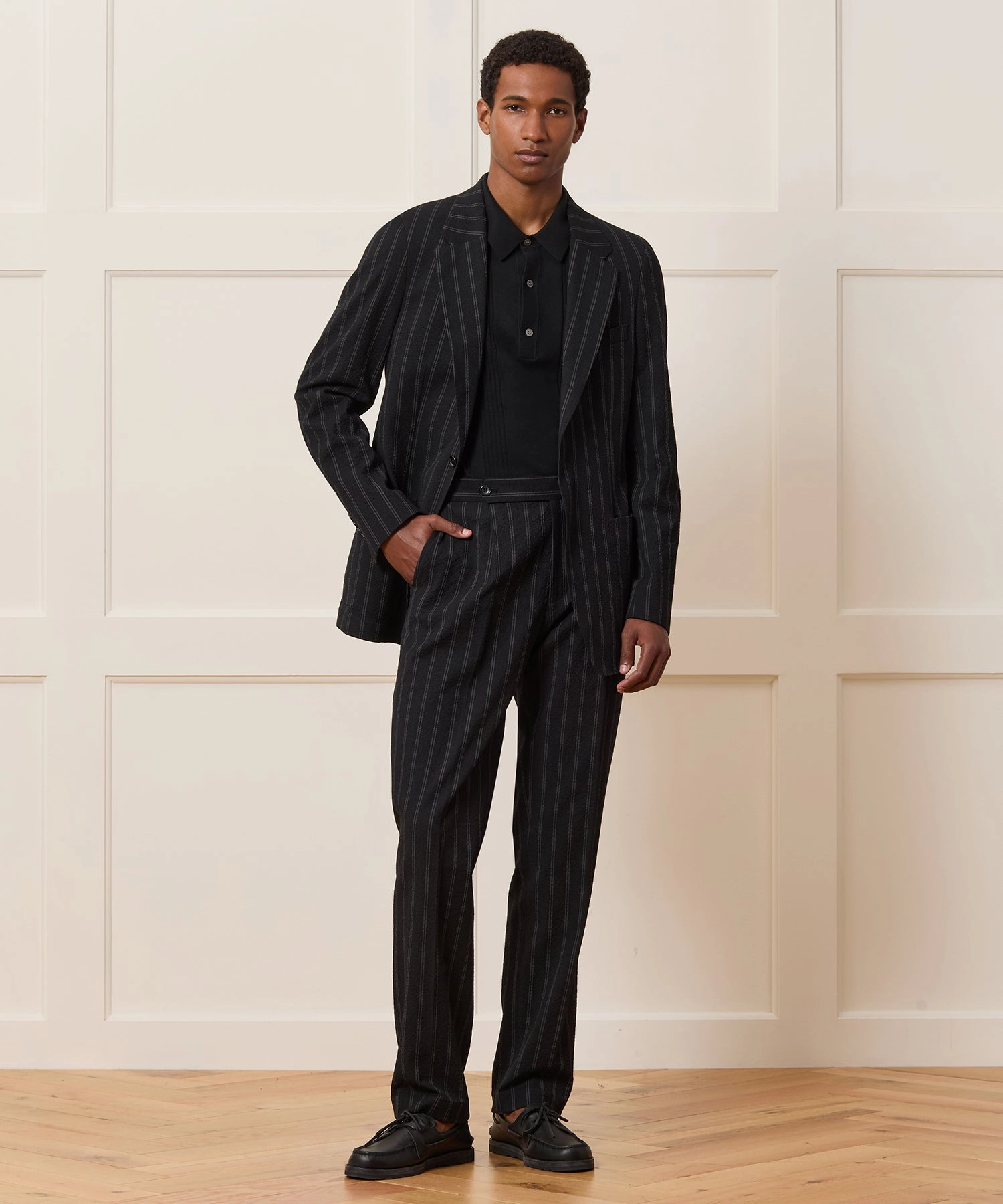 Italian Seersucker Striped Madison Suit