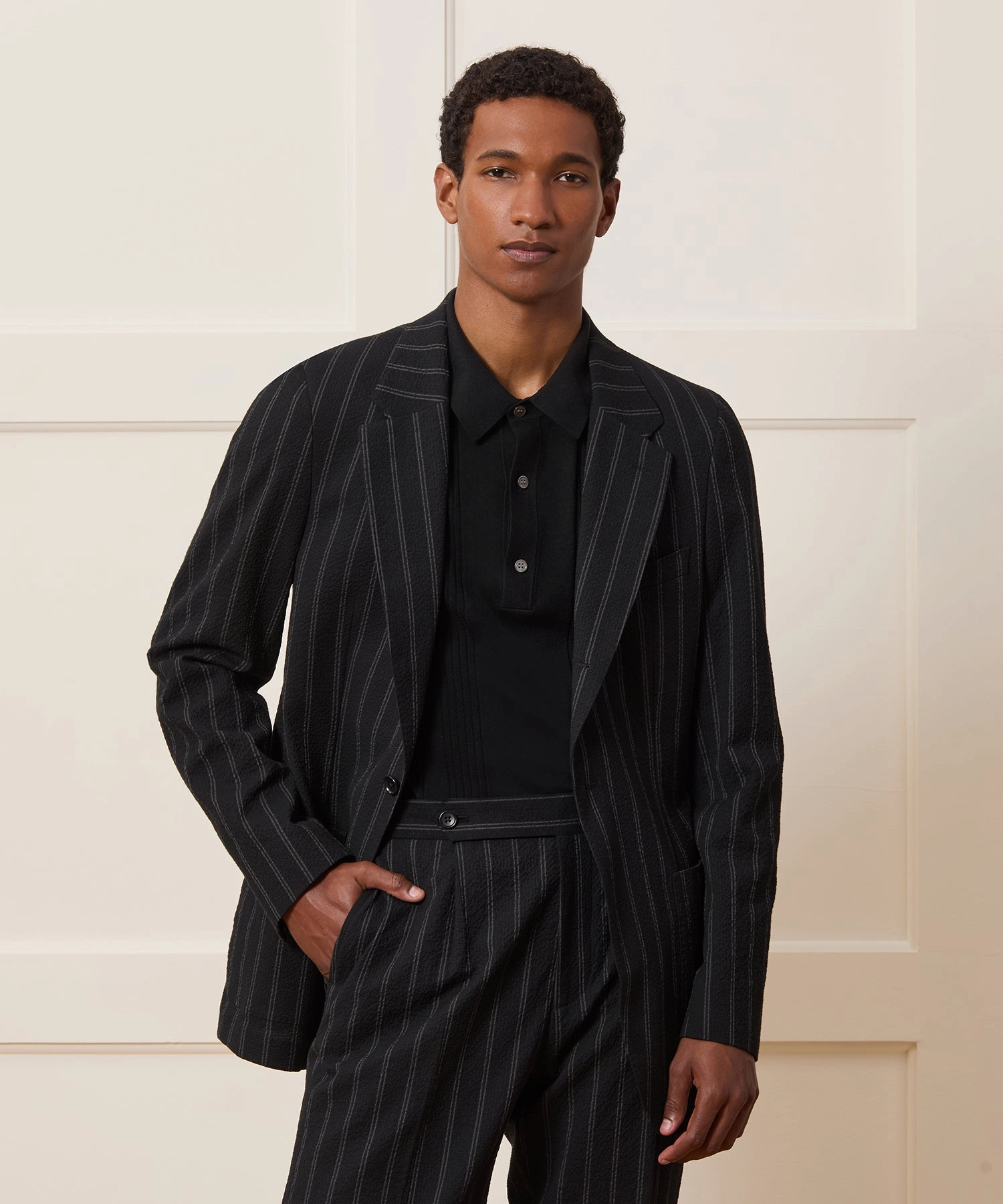 Italian Seersucker Striped Madison Suit