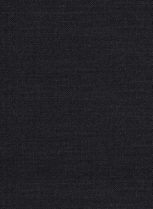 Italian Tela Black Wool Linen Suit