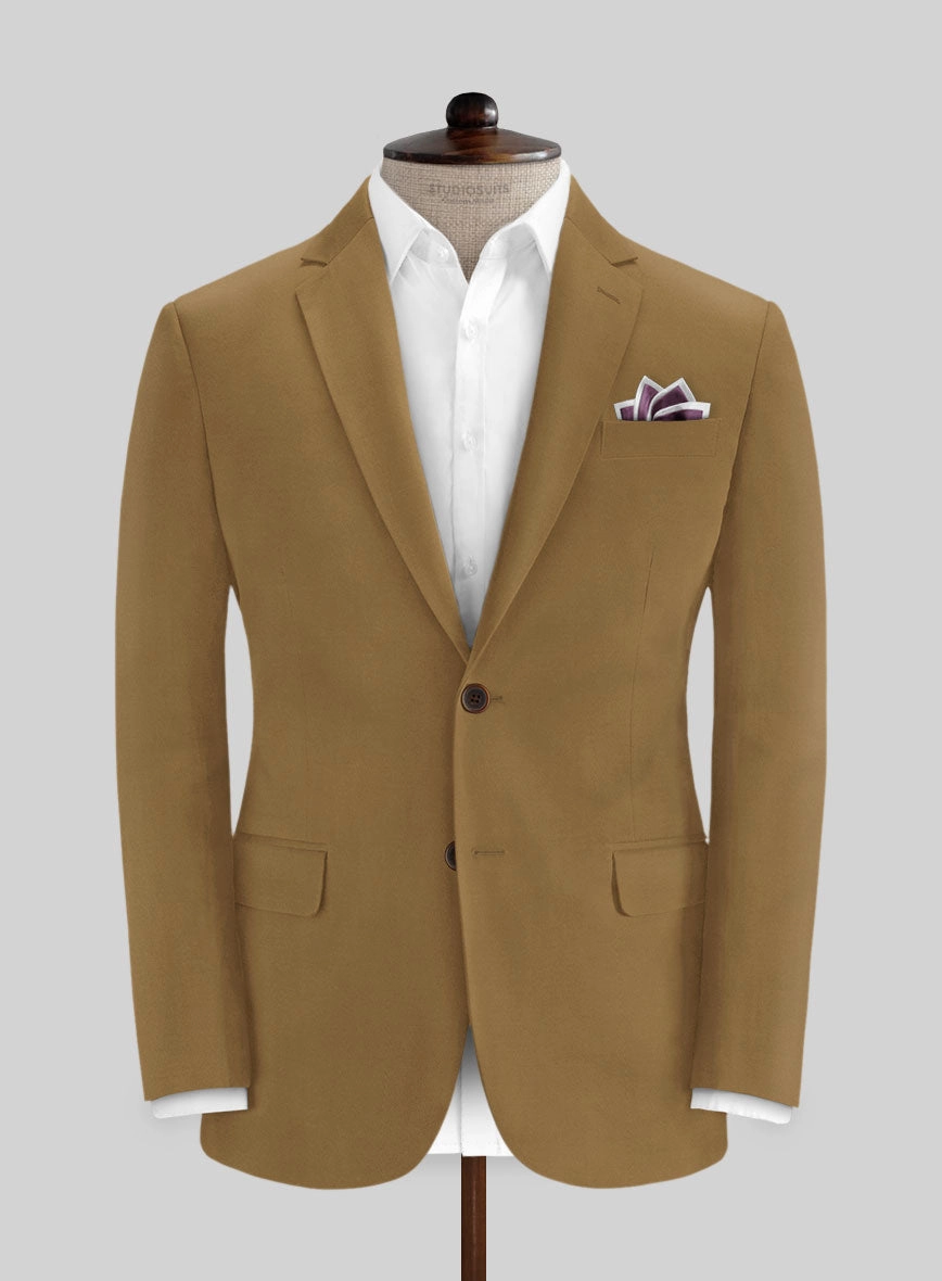 Italian Walnut Brown Cotton Stretch Suit