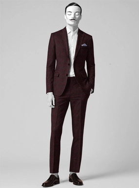Italian Wool Linen Cashmere Figaro Houndstooth Suit
