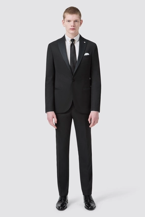 Kingdon Slim Fit Black Tuxedo Suit