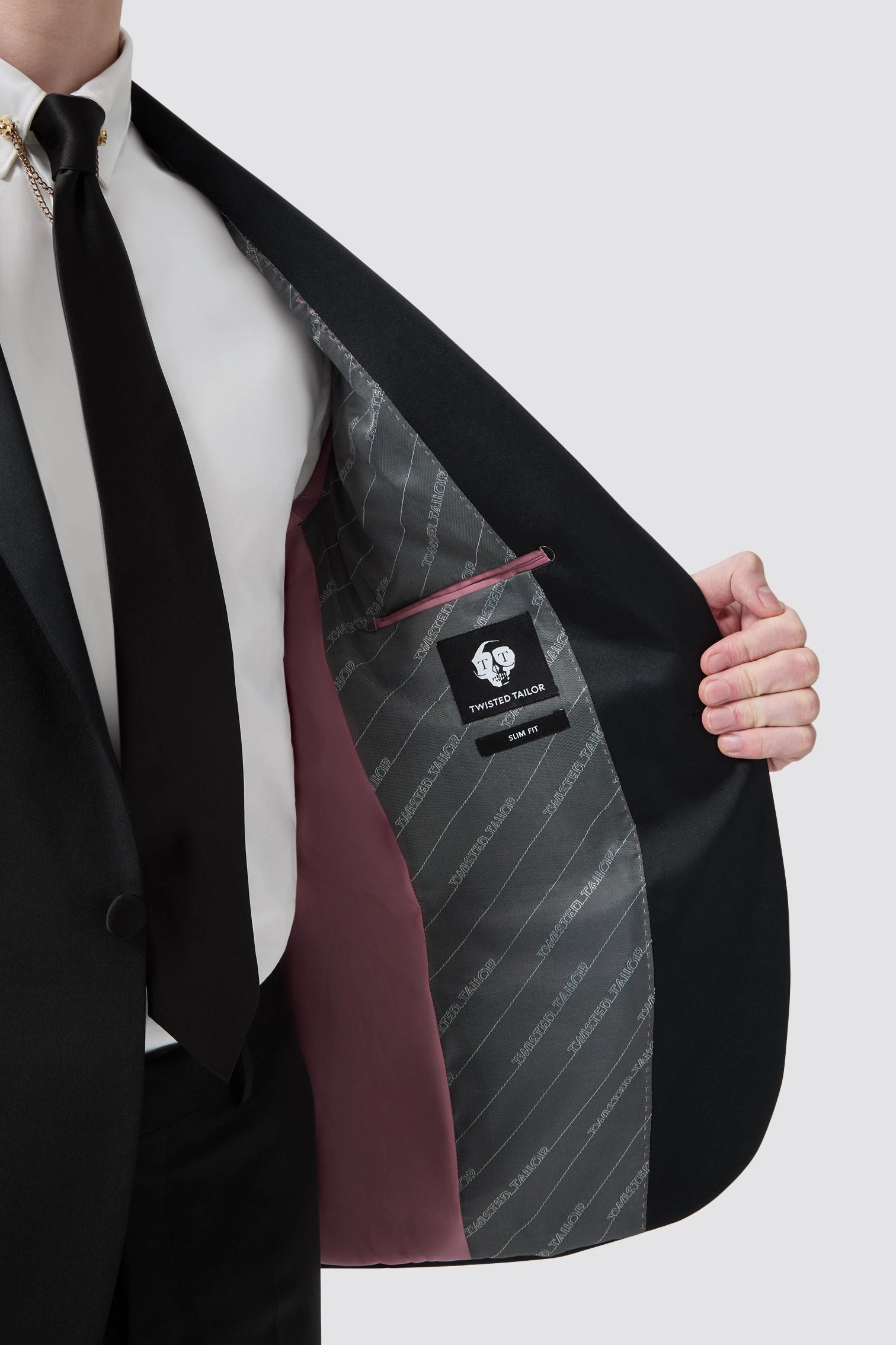 Kingdon Slim Fit Black Tuxedo Suit