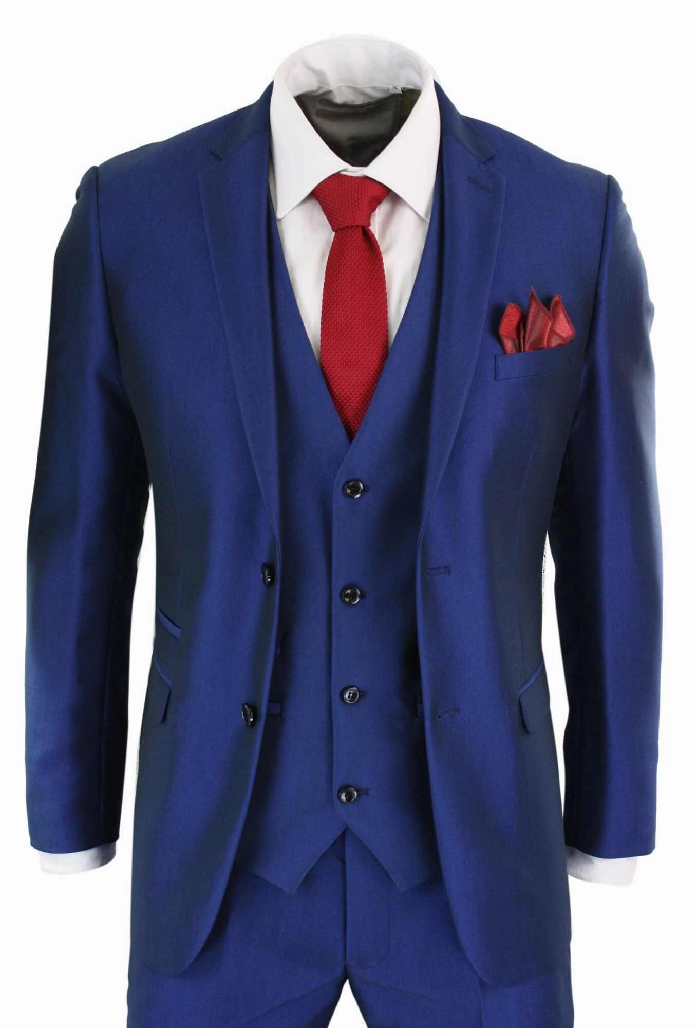 Kingsley 3 Piece Blue Wedding Prom Suit