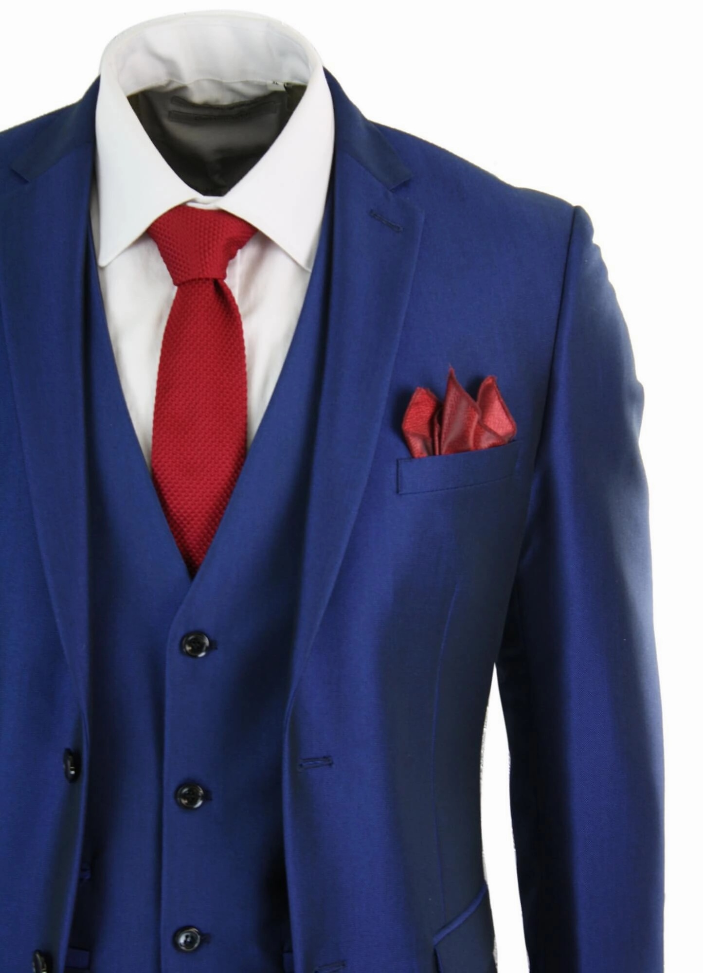 Kingsley 3 Piece Blue Wedding Prom Suit