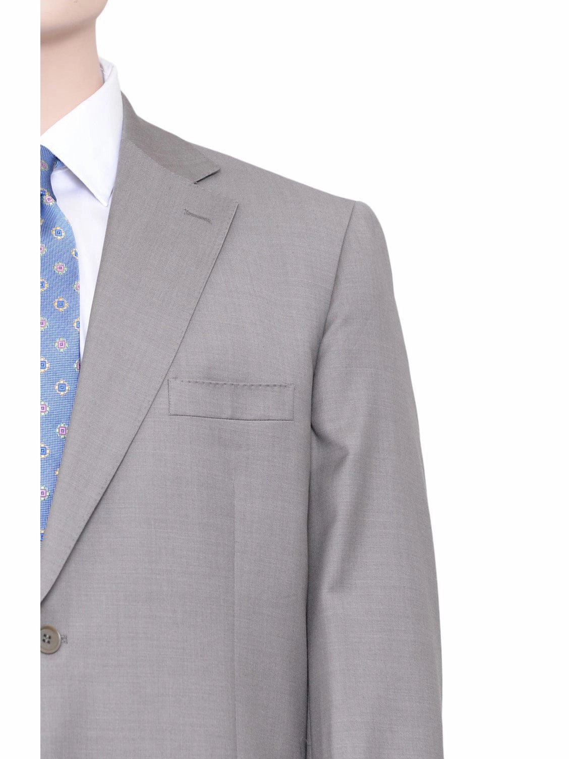 Label E Mens Solid Tan Classic Fit 100% Wool 2 Piece Suit
