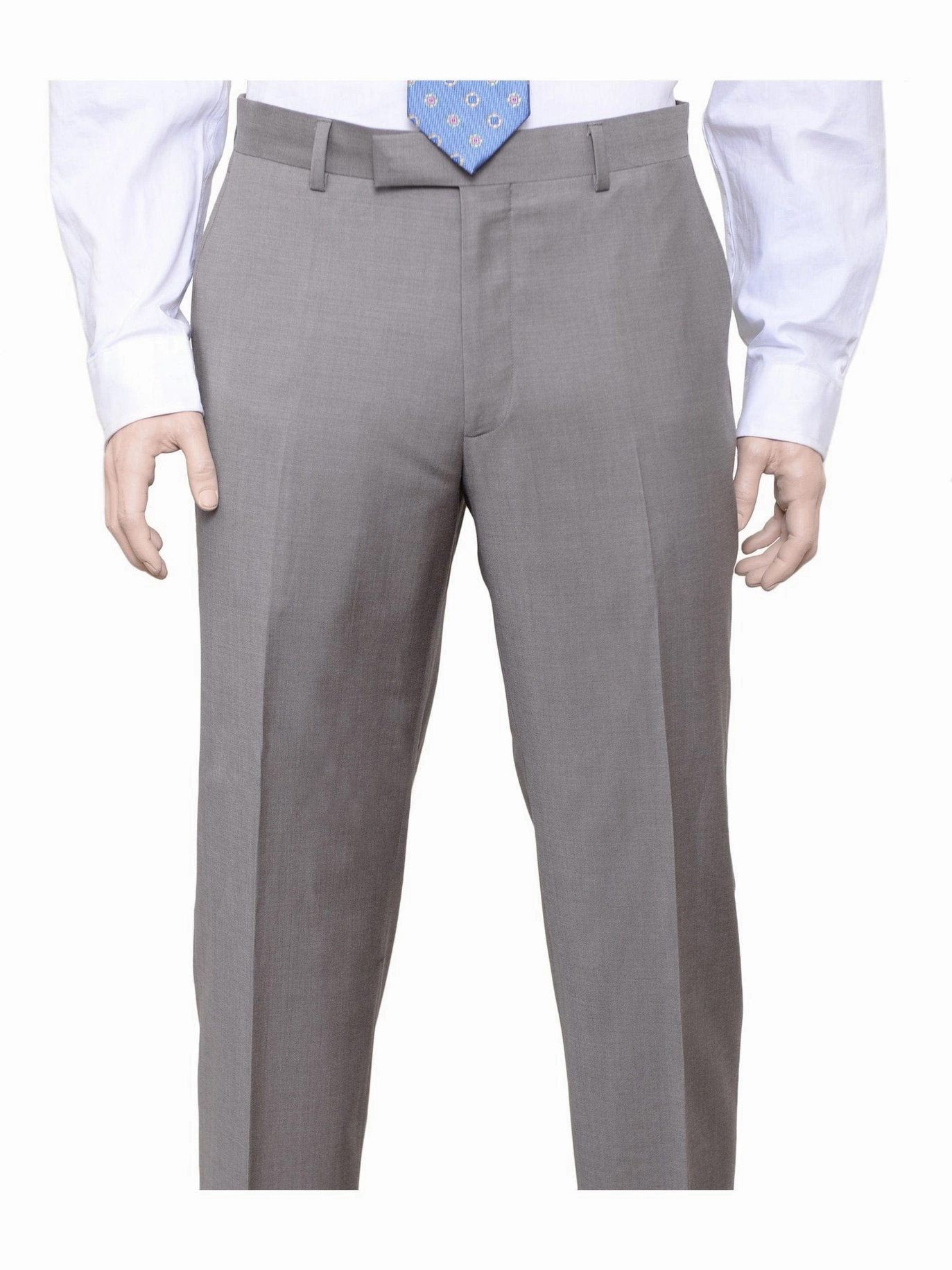 Label E Mens Solid Tan Classic Fit 100% Wool 2 Piece Suit