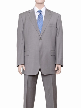 Label E Mens Solid Tan Classic Fit 100% Wool 2 Piece Suit