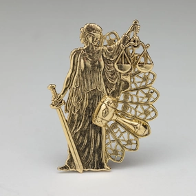 Lady Justice Pin Brooch