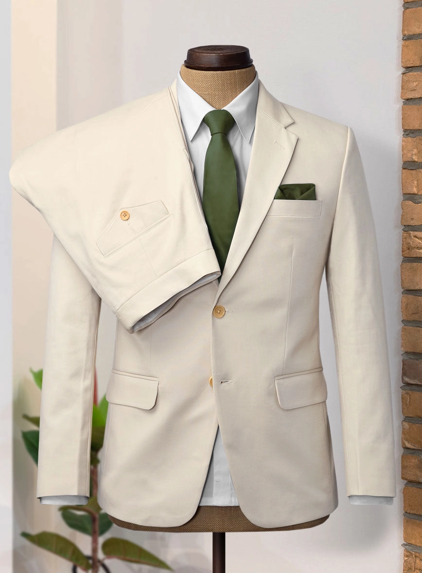 Light Beige Feather Cotton Canvas Stretch Suit II