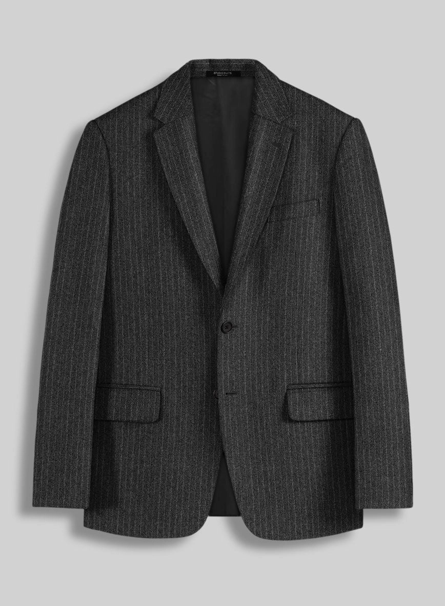 Light Weight Dark Gray Stripe Tweed Suit