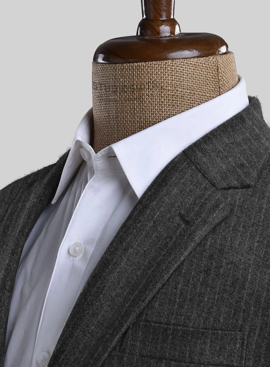 Light Weight Dark Gray Stripe Tweed Suit
