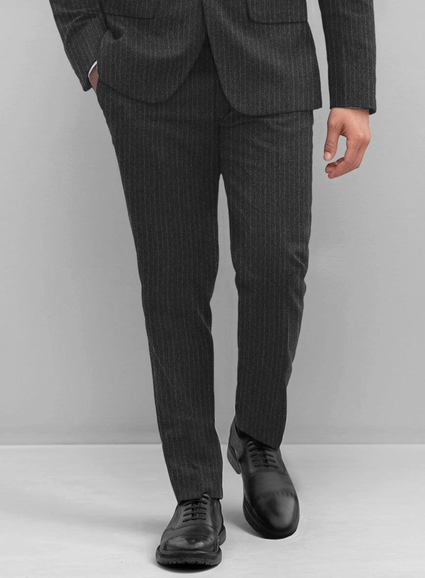 Light Weight Dark Gray Stripe Tweed Suit