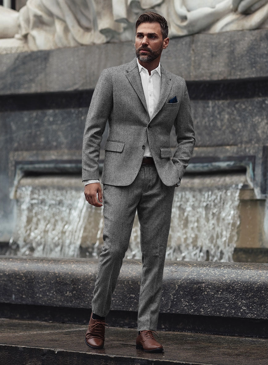 Light Weight Dark Gray Tweed Suit
