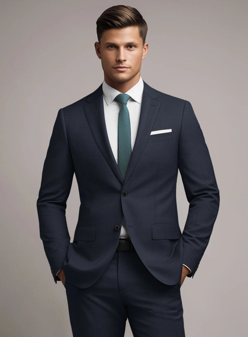 Marco Stretch Navy Blue Wool Suit