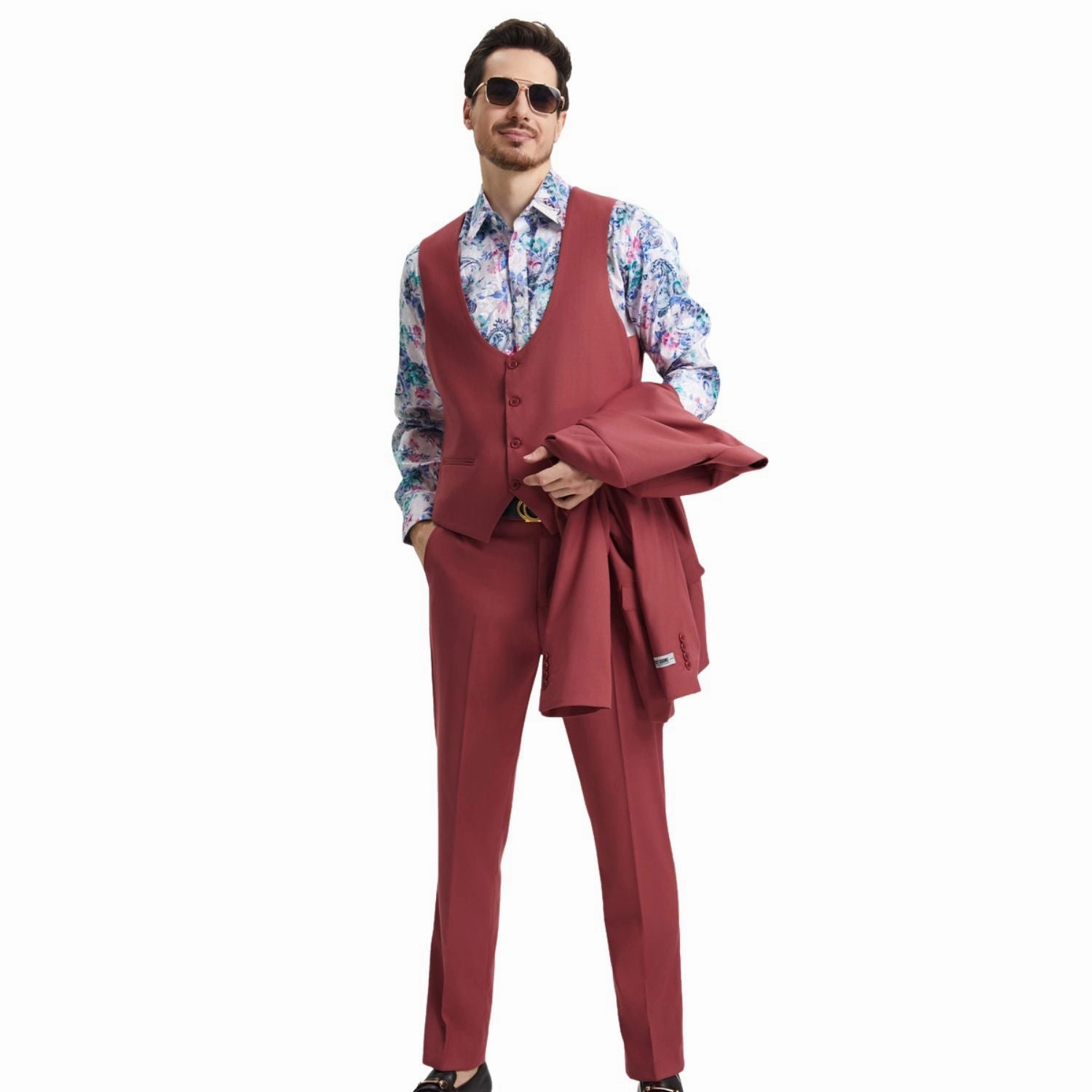 Maroonyx Collection: Stacy Adams Coral 3-Piece Suit