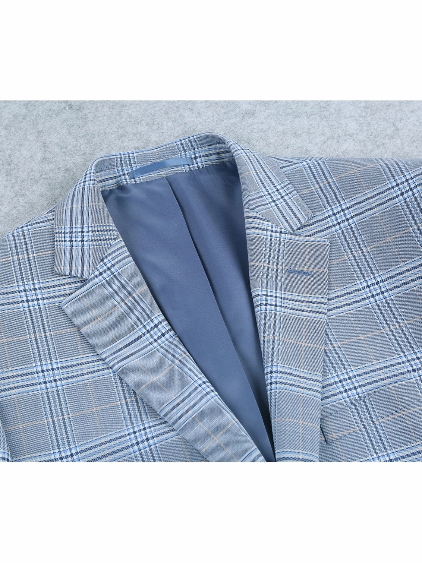 Men's 2-Piece Slim Fit Notch Lapel Stretch Windowpane Suit