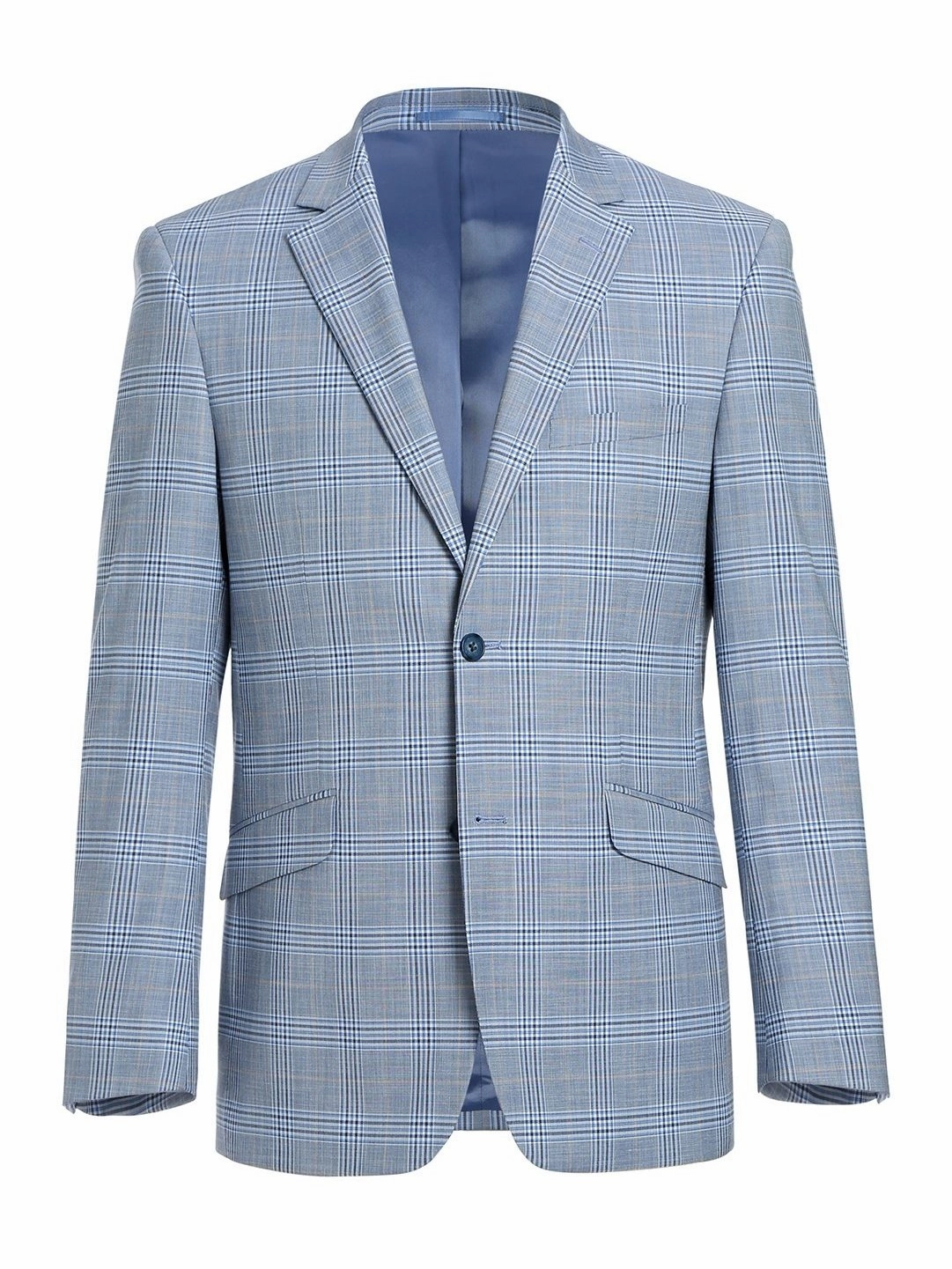 Men's 2-Piece Slim Fit Notch Lapel Stretch Windowpane Suit