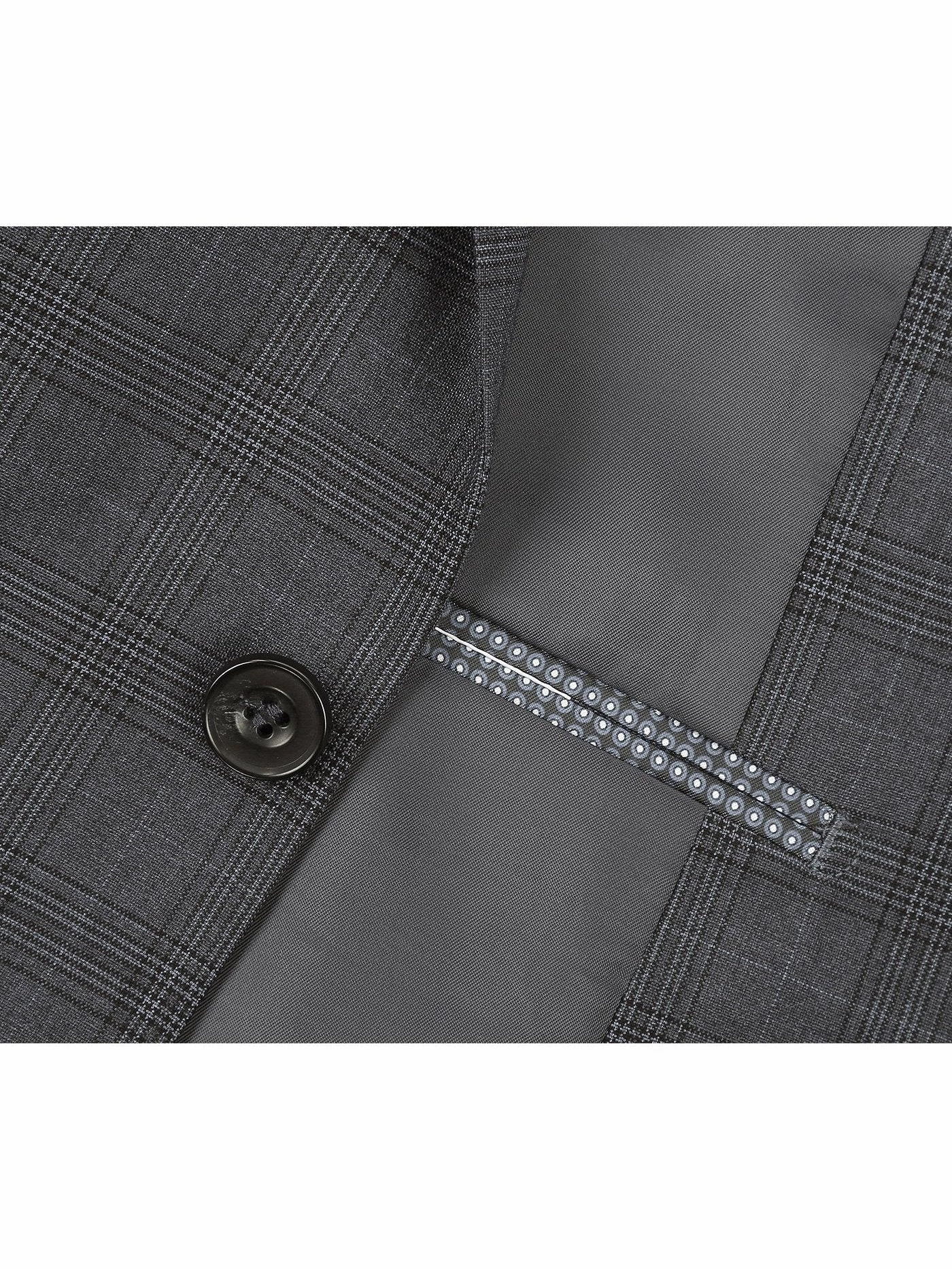 Men's 3-Piece Classic Fit Single Breasted Windowpane Suit