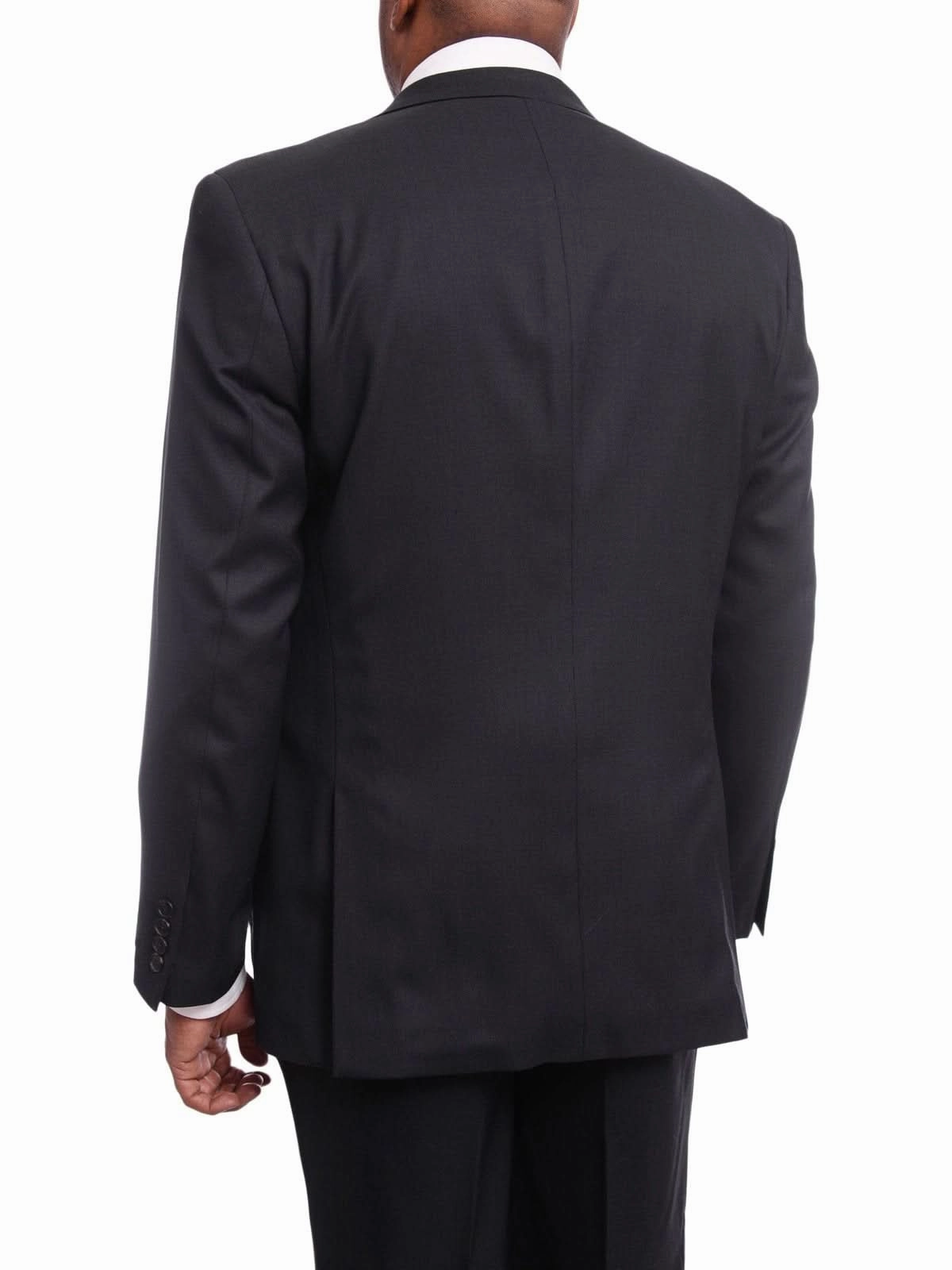 Men's Arthur Black Classic Fit Navy Blue Two Button Pleated Front Wool Suit