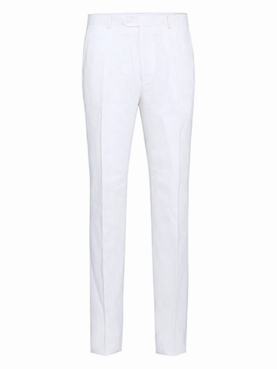 Men's Big & Tall Notch Lapels White Solid Linen Suits