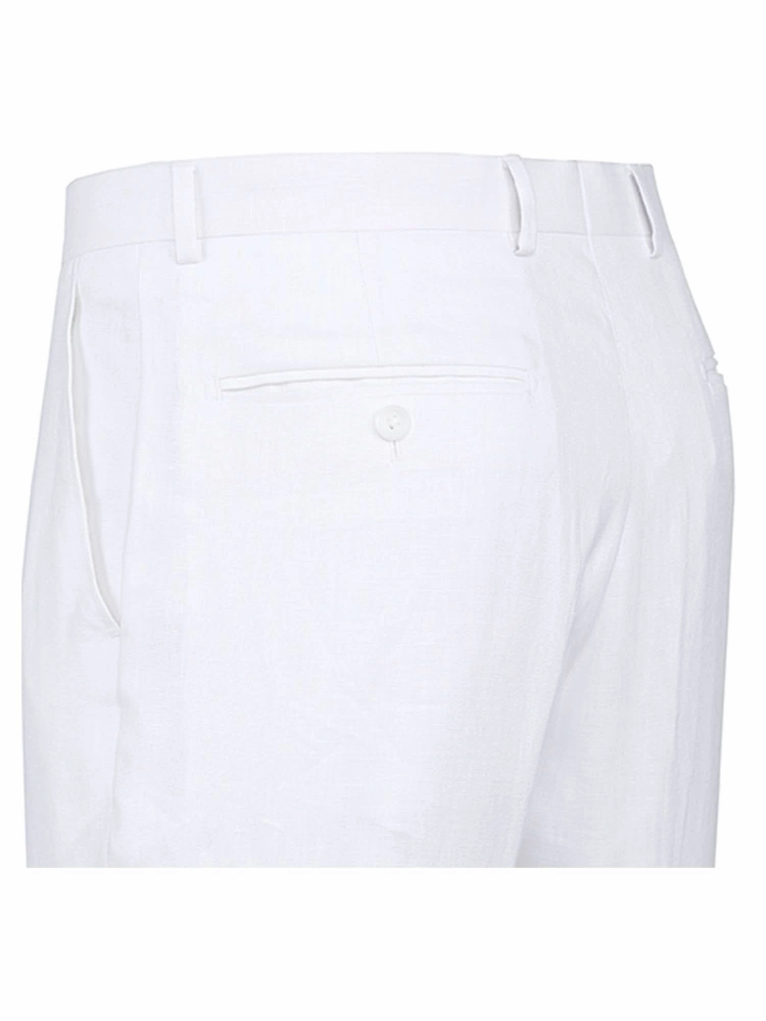 Men's Big & Tall Notch Lapels White Solid Linen Suits