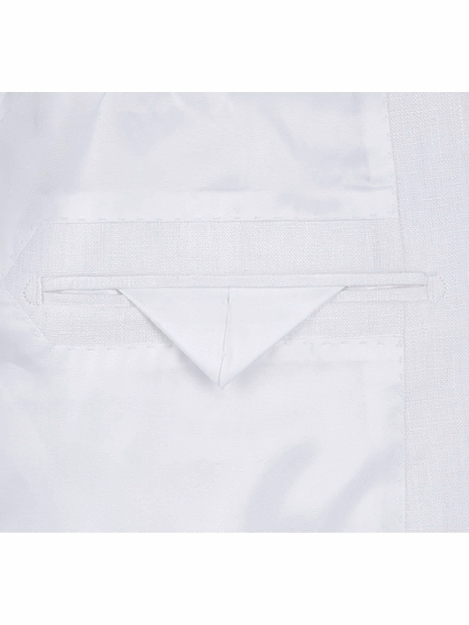 Men's Big & Tall Notch Lapels White Solid Linen Suits