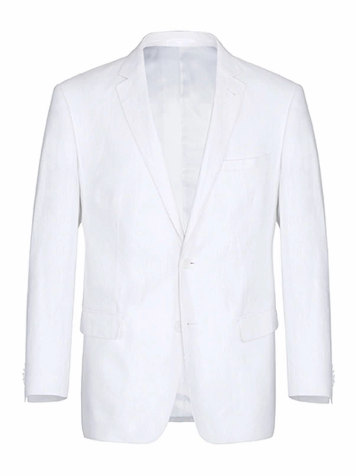 Men's Notch Lapels White Solid Linen Suits