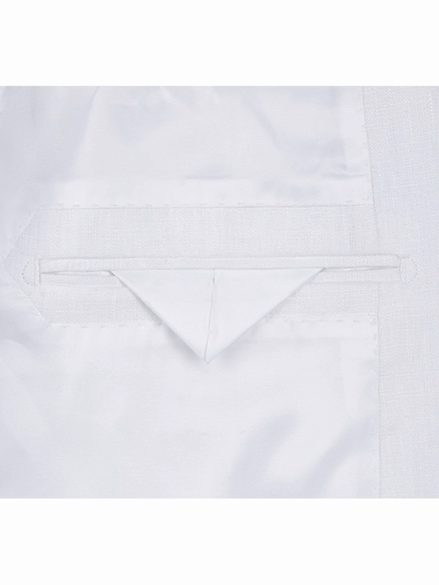 Men's Notch Lapels White Solid Linen Suits