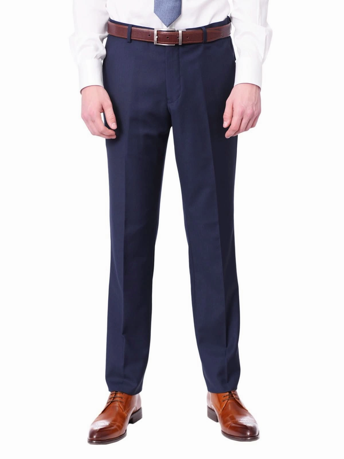 Men's Raphael Big & Tall Regular Fit Solid Blue Two Button 2 Piece Suit Jacket & Pants