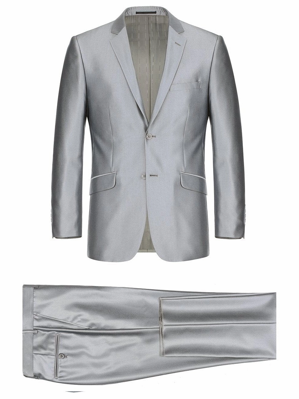 Men's Sharkskin Italian Styled Two Piece Suit