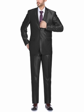 Men's Sharkskin Italian Styled Two Piece Suit