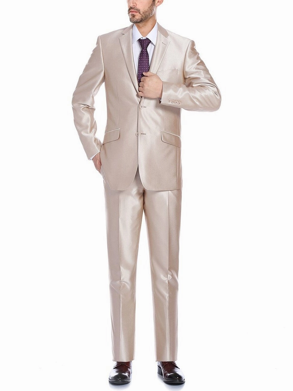 Men's Sharkskin Italian Styled Two Piece Suit