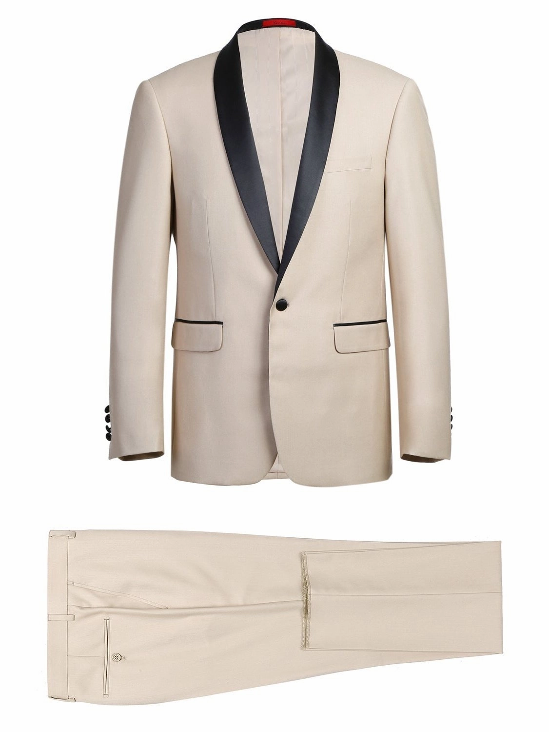 Men's Slim Fit 2-Piece Shawl Lapel Tuxedo Suit
