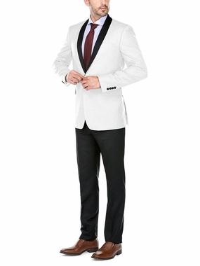 Men's Slim Fit 2-Piece Shawl Lapel Tuxedo Suit