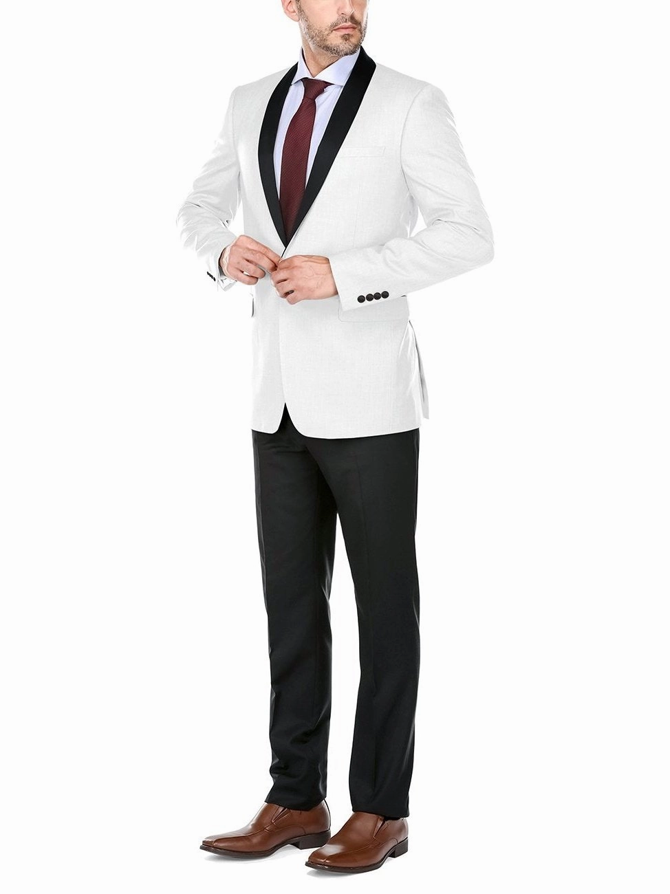 Men's Slim Fit 2-Piece Shawl Lapel Tuxedo Suit