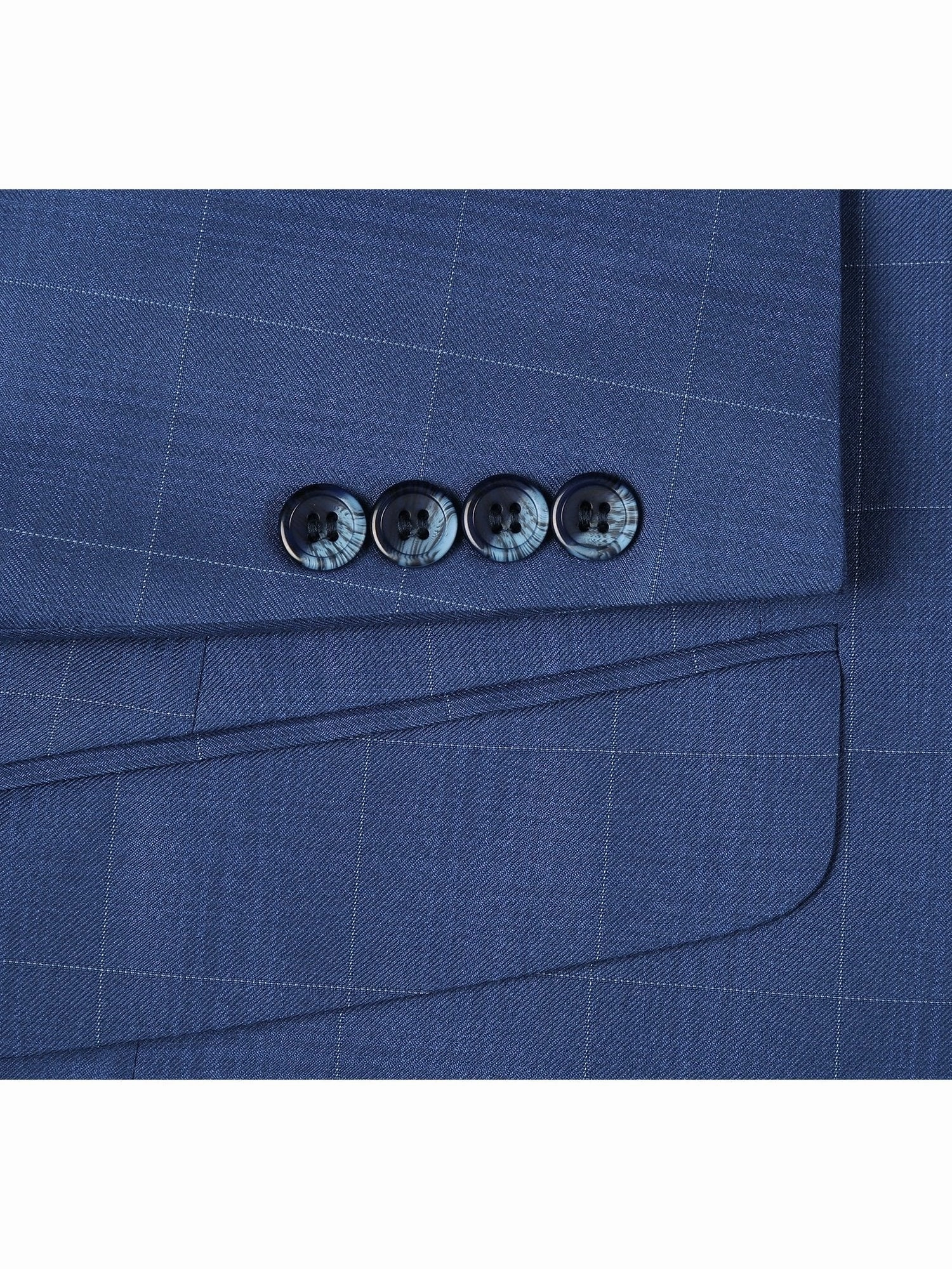 Men's Slim Fit 2-Piece Single Breasted Check Dress Suit