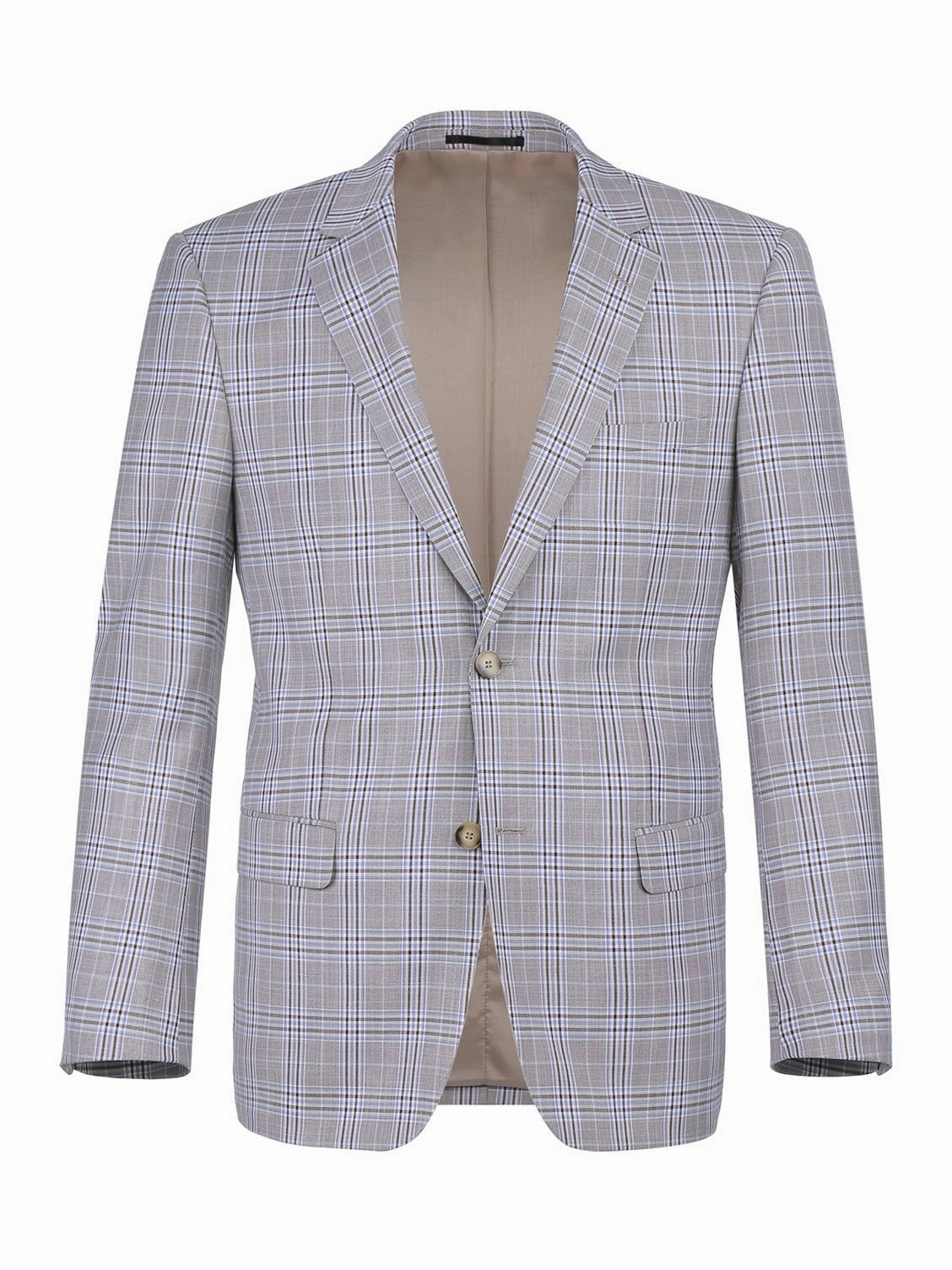 Men's Slim Fit 2-Piece Single Breasted Check Dress Suit