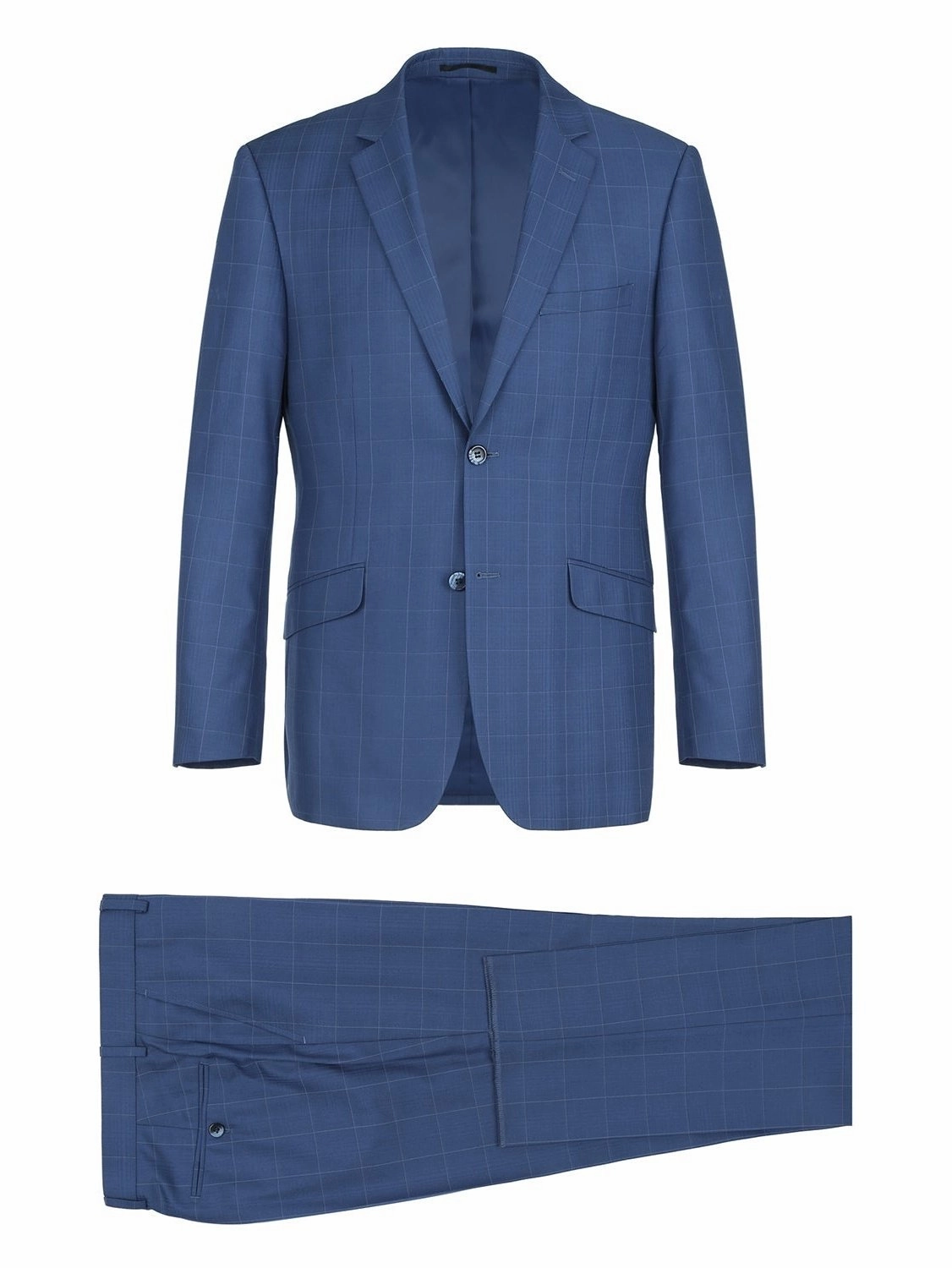 Men's Slim Fit 2-Piece Single Breasted Check Dress Suit
