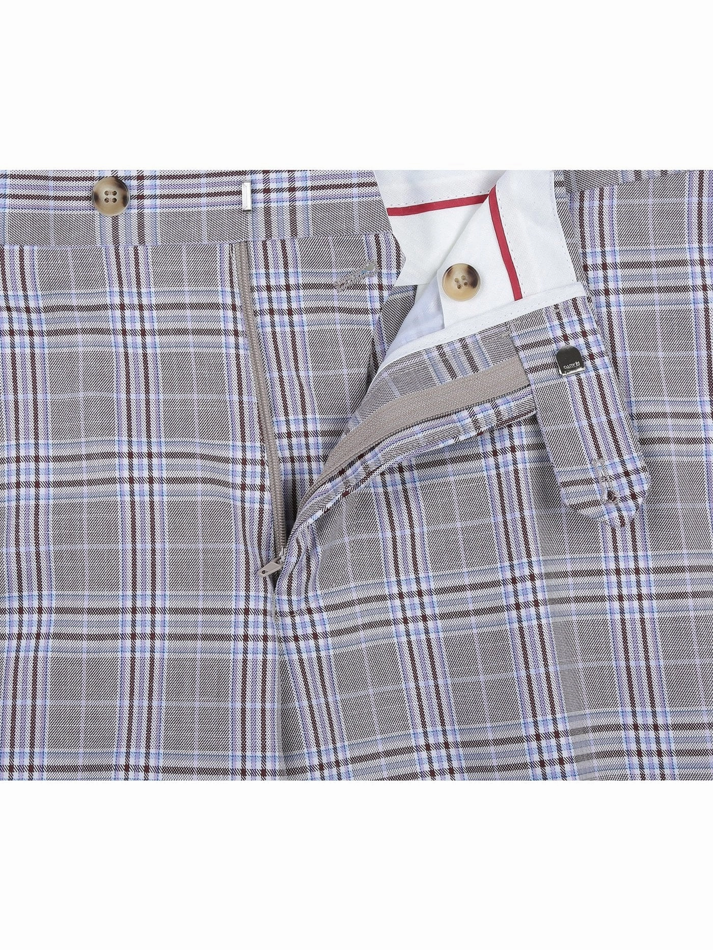 Men's Slim Fit 2-Piece Single Breasted Check Dress Suit